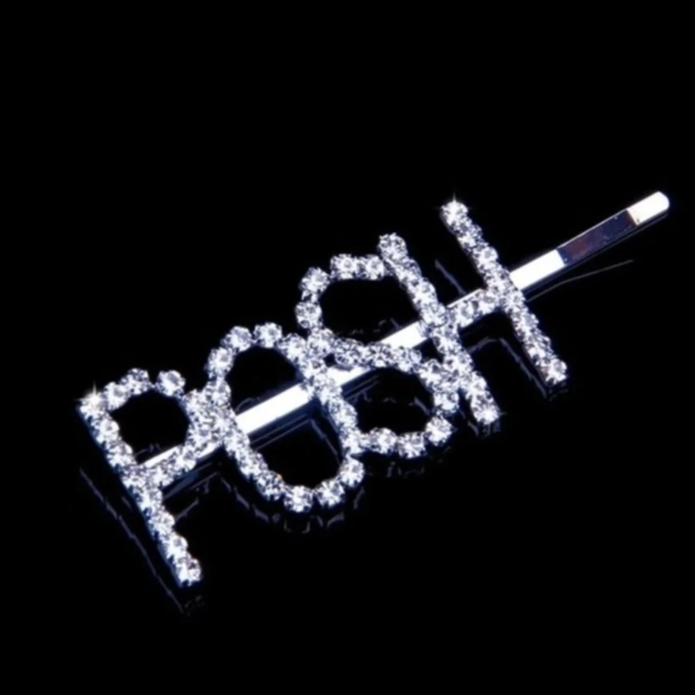 “Silver POSH Rhinestone Hair Clip – Sparkly Barrette, Glam Hair Accessory